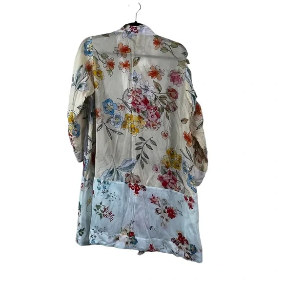 Johnny Was Pastel Floral Embroidery Silk Kimono Size Small - Picture 5 of 5